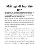 Mất ngủ dễ hay khó trị?