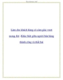 Làm cho khách hàng có cảm giác vượt mong đợi - Khác biệt giữa người bán hàng thành công và thất bại