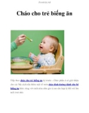 Cháo cho trẻ biếng ăn theo tuần