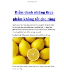 Điểm danh những thực phẩm không tốt cho răng