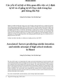 Các yếu tố xã hội có liên quan đến việc có ý định tự tử và cố gắng tự tử ở học sinh trung học phổ thông Hà Nội