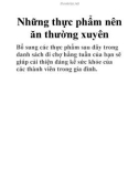 Những thực phẩm nên ăn thường xuyên