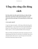 Cách uống sữa đúng