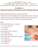 Bài giảng Tiền lâm sàng về kỹ năng lâm sàng - Chương 13