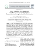 Green Synthesis of ZnO Nanoparticles using Piper chaudocanum L. Leaf Extract: Characterization and its Application in Pb (II) Adsorption