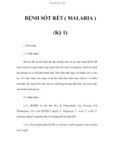 BỆNH SỐT RÉT ( MALARIA ) (Kỳ 1)