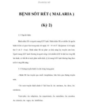 BỆNH SỐT RÉT ( MALARIA ) (Kỳ 2)