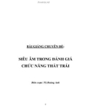 Bài giảng chuyên đề Siêu âm trong đánh giá chức năng thất trái