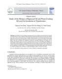 Study of the mixture of rapeseed oil and waste cooking oil used for insulation in transformers