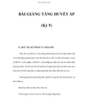 BÀI GIẢNG TĂNG HUYẾT ÁP (Kỳ 5)