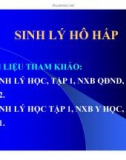 Bài giảng Sinh lý hô hấp (tt)