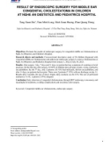 Đánh giá kết quả phẫu thuật nội soi cholesteatoma bẩm sinh tai giữa tại Bệnh viện Sản Nhi Nghệ An.