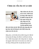 Chăm sóc rốn cho trẻ sơ sinh