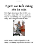 Người cao tuổi không nên ăn mặn