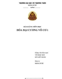 Bài giảng Hóa đại cương vô cơ 1: Phần 1 - Trường ĐH Võ Trường Toản