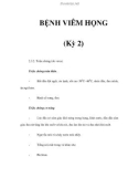 BỆNH VIÊM HỌNG (Kỳ 2)