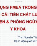 Bài giảng ứng dụng FMEA trong hoạt động cải tiến chất lượng bệnh viện và phòng ngừa sự cố y khoa