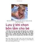 Lưu ý khi chọn bồn tắm cho bé