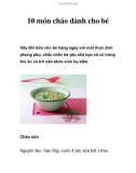 10 món cháo dành cho bé