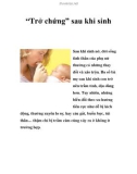 'Trở chứng' sau khi sinh