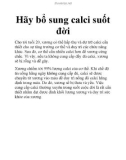 Hãy bổ sung calci suốt đời