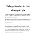 Những vitamin cần thiết cho người già