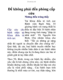 Để không phải đến phòng cấp cứu