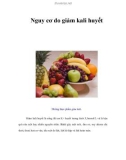 Nguy cơ do giảm kali huyết