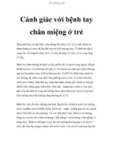 Cảnh giác với bệnh tay chân miệng ở trẻ