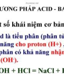 Bài giảng Hóa dược: Phương pháp acid - base