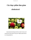 Các thực phẩm làm giảm cholesterol