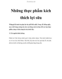 Những thực phẩm kích thích lợi sữa