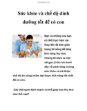 Sức khỏe và chế độ dinh dưỡng tốt để có con