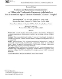 Đặc điểm lâm sàng, cận lâm sàng viêm phổi nhiễm Chlamydia Trachomatis ở trẻ em dưới 6 tháng tuổi tại Bệnh viện Nhi Trung ương