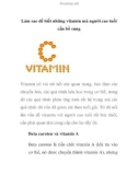 Làm sao để biết những vitamin mà người cao tuổi cần bổ sung