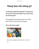 Mang thai cần kiêng gì?