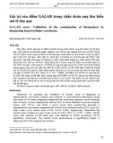 Giá trị của điểm GALAD trong chẩn đoán ung thư biểu mô tế bào gan