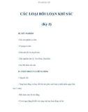 CÁC LOẠI RỐI LOẠN KHÍ SẮC (Kỳ 3)