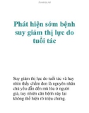 Phát hiện sớm bệnh suy giảm thị lực do tuổi tác