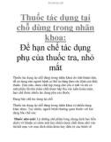 Thuốc tác dụng tại chỗ dùng trong nhãn khoa