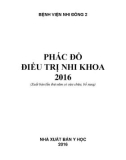 Phác đồ điều trị nhi khoa 2016: Phần 1