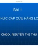 Bài giảng Chăm sóc người bệnh cấp cứu: Bài 1 - CNĐD. Nguyễn Thị Thu Hà