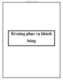 Kĩ năng phục vụ khách hàng