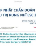 Bài giảng Cập nhật chẩn đoán và điều trị rung nhĩ ESC 2020 - PGS.TS. Lê Thị Bích Thuận