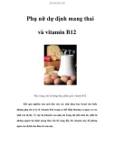 Phụ nữ dự định mang thai và vitamin B12