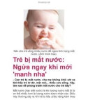 Trẻ bị mất nước: Ngừa ngay khi mới 'manh nha'