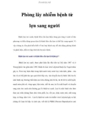 Phòng lây nhiễm bệnh từ lợn sang người