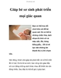 Giúp bé sơ sinh phát triển mọi giác quan