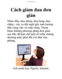 Cách giảm đau đơn giản