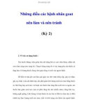 Những điều các bệnh nhân gout nên làm và nên tránh (Kỳ 2)